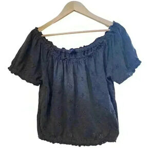 283.American eagle cropped peasant top size medium
